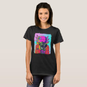 T-shirt Cyber Vaporwave Aesthetic Futuristic Axolotl (Devant entier)