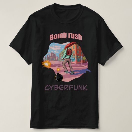 T-shirt Cyberfunk de la ruée vers la bombe (Design devant)