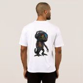T-shirt Cyberpunk Chameleon DJ Futuristic Art (Dos entier)