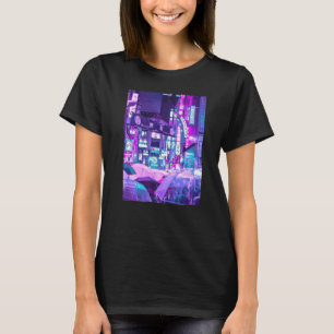 T-shirt Cyberpunk City Sci Fi Nuit Tokyo Japon Urban Noir