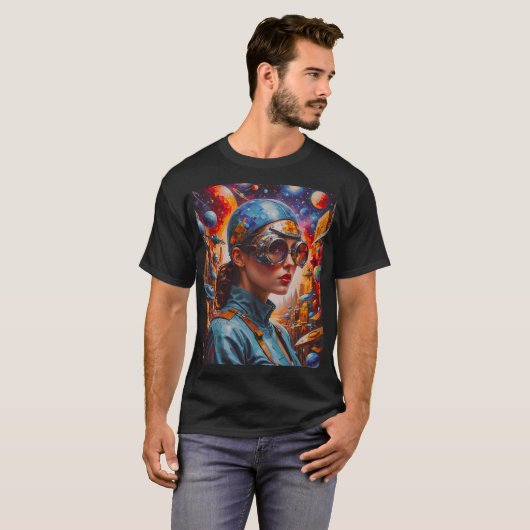 T-shirt Cyberpunk Dreams : Une vision d'un futur explorate (Devant entier)