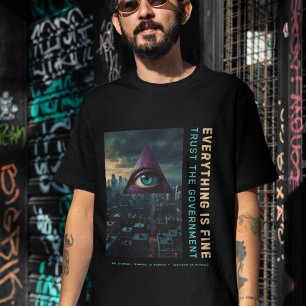 T-shirt Cyberpunk Fake News Tee Propagande Dystopique