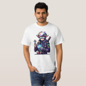 T-shirt Cyberpunk Futuriste Elf Neon Goggère Clé numérique (Devant entier)