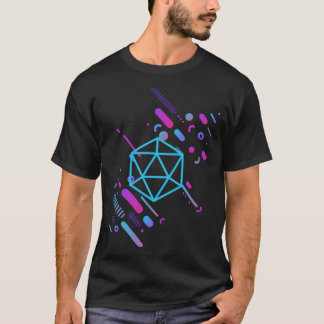 T-shirt Cyberpunk Neon D20 Dice Tabletop RPG