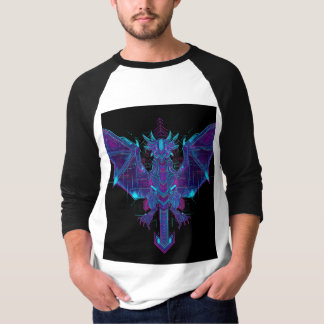 T-shirt Cyberpunk Neon Dragon - Stree géométrique futurist