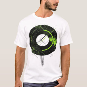 T-shirt Cyberpunk Néon Vert Géométrique Glitch Techwear
