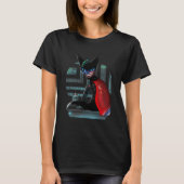 T-shirt Cyberpunk Ninja Chat noir (Devant)