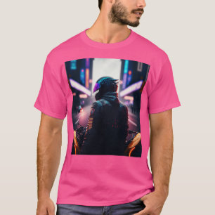 T-shirt Cyberpunk Outrun Motorcycle Motorcycliste Fut