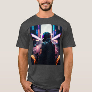 T-shirt Cyberpunk Outrun Motorcycle Motorcycliste Fut