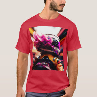 T-shirt Cyberpunk Outrun Motorcycle Motorcycliste Fut