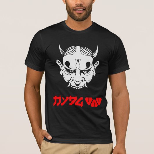 T-shirt Cyberpunk Samurai Demon Hannya Mask (Devant)
