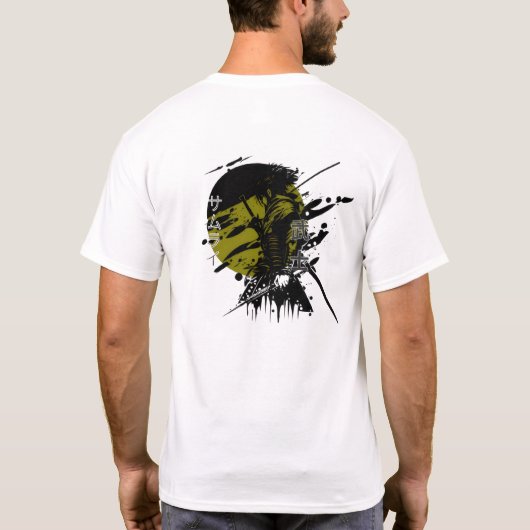 T-shirt Cyberpunk Samurai Grunge japonais Graphisme Tee (Dos)