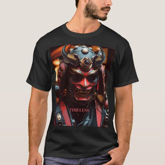 T-shirt Cyberpunk Samurai Hannya Mask (Devant)