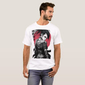 T-shirt Cyberpunk Samurai Vaporwave  (Devant entier)
