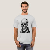 T-shirt Cyberpunk Skull Futuristic Graphisme Tee Design (Devant entier)
