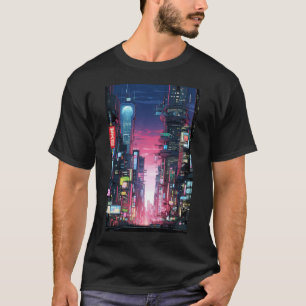 T-shirt Cyberpunk Tokyo Street Neon