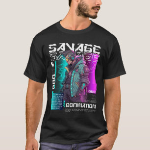 T-shirt Cyberpunk urbain Streetwear Savage Domination