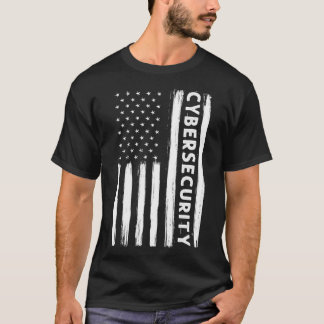 T-shirt Cybersécurité American Flag Red Blue Team Cyberséc