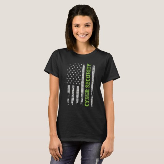 T-shirt Cybersécurité - USA Flag Computer Engineer Program (Devant entier)