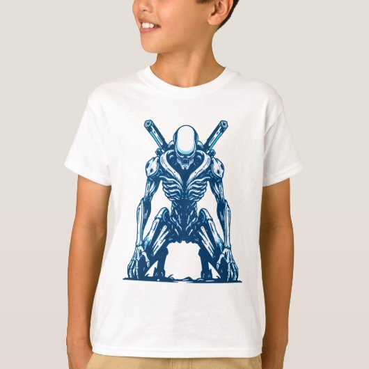 T-shirt Cyborg Alien Warrior - Futuristic Sci-Fi Monster (Devant)