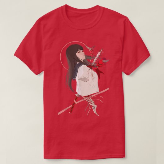 T-shirt Cyborg Girl esthétique Samurai Japonais Otaku Weeb (Design devant)
