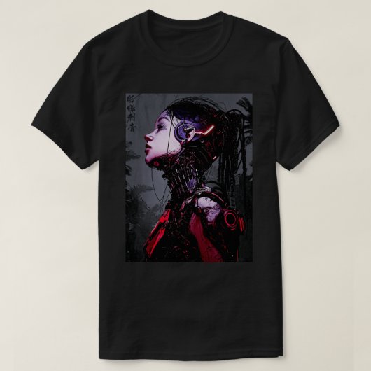 T-shirt Cyborg Girl Urban Cyberpunk Style (Design devant)
