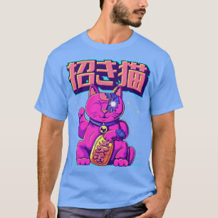 T-shirt Cyborg Maneki Neko Chat Japonais Cyber esthétique