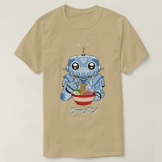 T-shirt Cyborg Robot Ramen nouilles Cyber esthétique (Design devant)