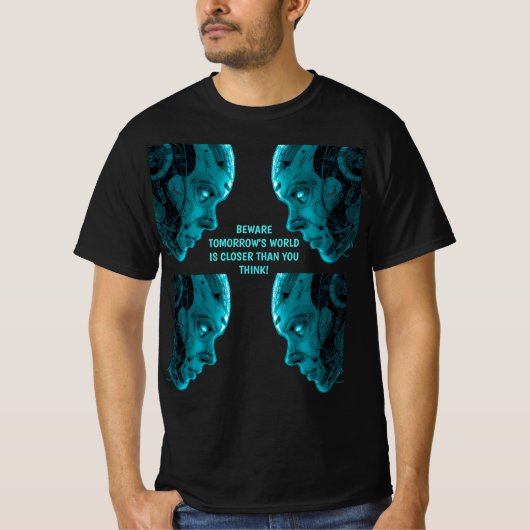 T-SHIRT CYBORG ROBOTIC HEAD (Devant)