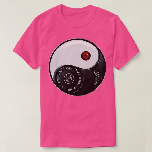 T-shirt Cyborg Ying Yang Yin Yang Cyber esthétique (Design devant)