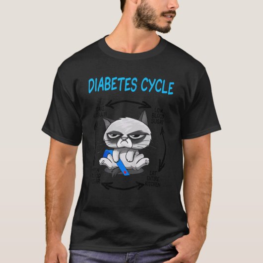 T-shirt Cycle de diabète de chat (Devant)