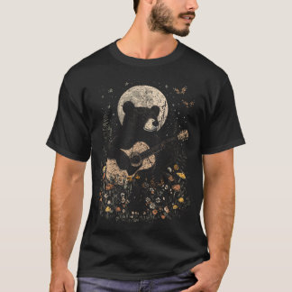T-shirt Cycle de phases de pleine lune Ourson Cottagecore 