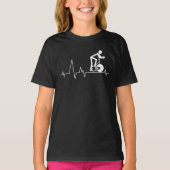 T-shirt Cycle de rotation interne Heartbeat moto mignonne (Devant)