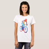 T-shirt Cycling Road Bicycle Watercolor Painting (Devant entier)