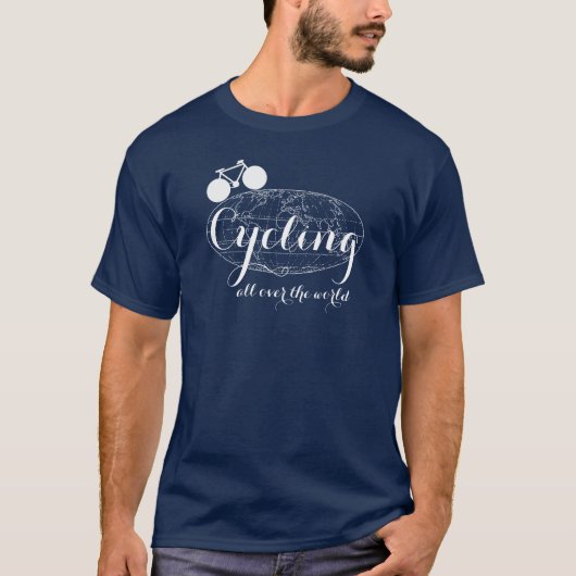 T-shirt cyclisme à travers le monde (Devant)