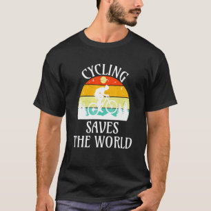 T-shirt Cyclisme Sauve Le Monde Vintage Coucher de Soleil 