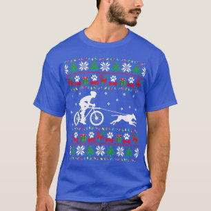 T-shirt Cyclisme Vélo Avec Chiens Doux de Noël moche Xm