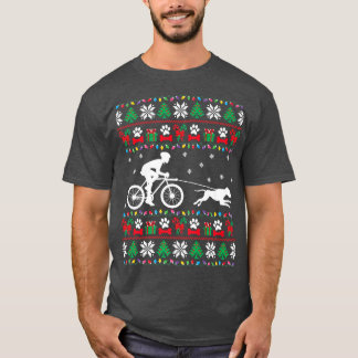 T-shirt Cyclisme Vélo Avec Chiens Doux de Noël moche Xm