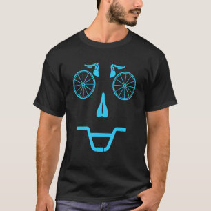 T-shirt Cycliste Souriant Pièces de vélo Face Vélo Bicycle
