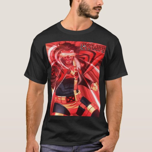 T-shirt Cyclops – Red Optic Blast Hero Style (Devant)