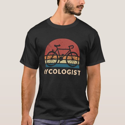 T-shirt Cycologist Retro Bycicle Parody Cyclists (Devant)