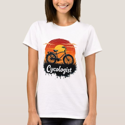 T-shirt Cycologiste Aventure à vélo : Tir graphique au cou (Devant)