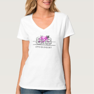 T-shirt cycologue néon rose vélo