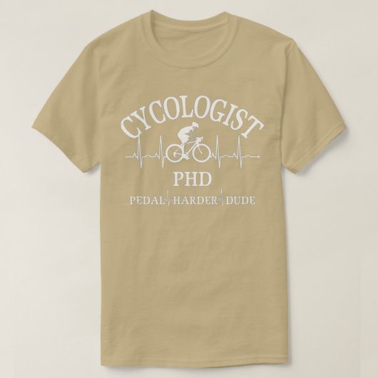 T-shirt Cycologue Phd Pedal Harder Dude Heartbeat (Design devant)