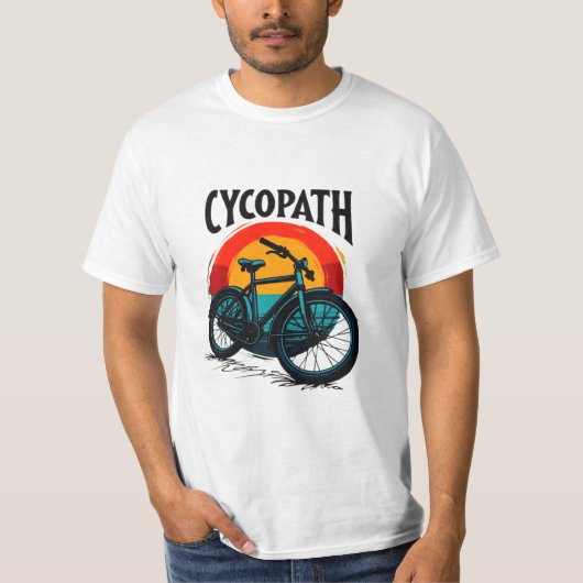 T-shirt Cycopath : Vélo énergétique avec le soleil couchan (Devant)