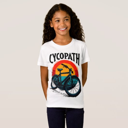 T-Shirt Cycopath : Vélo énergétique avec le soleil couchan (Devant entier)