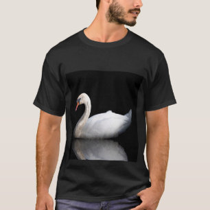 T-shirt Cygne blanc sur noir
