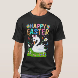 T-shirt Cygne Oiseau Joyeuses Pâques Chasse aux œufs Lapin
