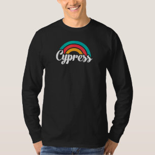 T-shirt CYPRESS CA Retro Script Avec Arc-en-ciel 2