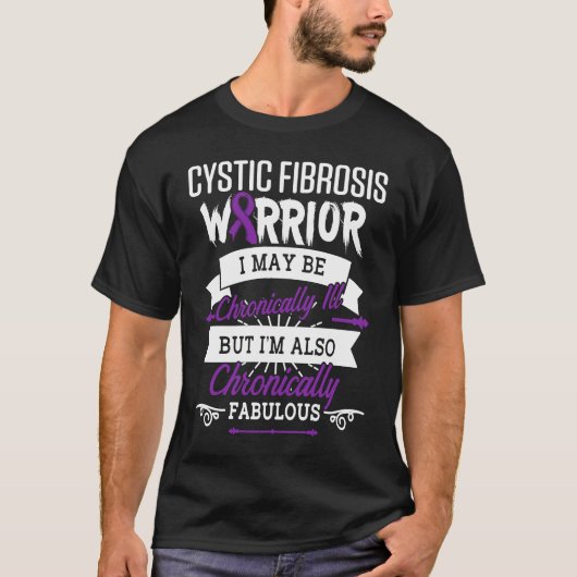 T-shirt Cystic Fibrosis Survivor Chronically CF Warrior Aw (Devant)